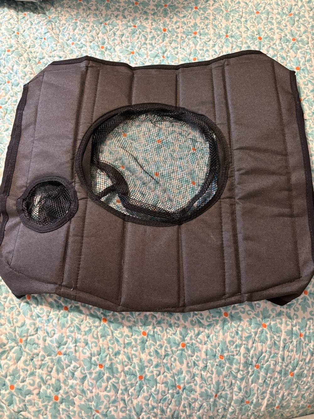 Vive Black Quilted Walker Tray with Mesh Cup, Plate or Basket holder